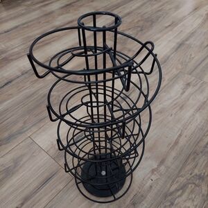 Spiral Design Metal Egg Skelter Dispenser Rack Storage Display Rack Black